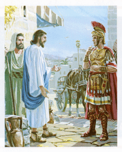 The Centurion and Jesus Christ. 