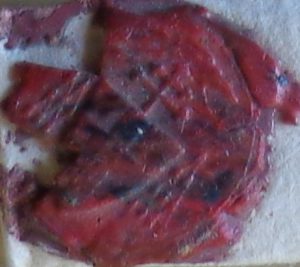 Печать, удостоверяющая передачу мощей свт. Иоанна Златоуста.