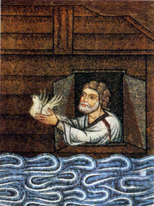  Ной выпускает голубя из ковчега. Мозаика