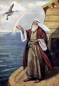 Noah and a dove (Genesis 8:11)