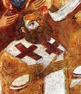 Фрагмент фрески Дар Петра Могилы, 1643 Храм Спаса на Берестове