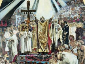 V.M. Vasnetsov. Baptism of Rus'. Fresco of the Vladimir Cathedral in Kiev. 1895-1896